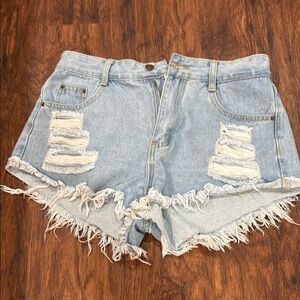 Denim Distressed Women Shorts